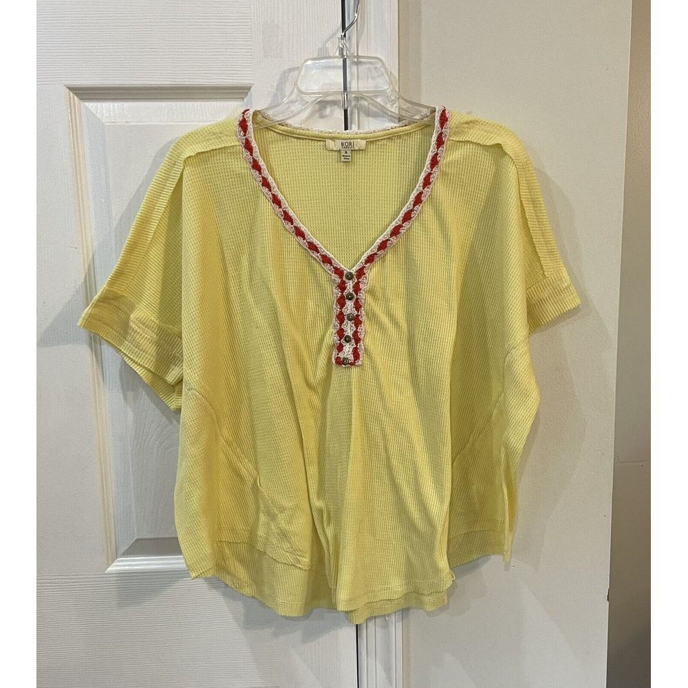 Kori Women's Short Sleeve Shirt/ Top Size S Oversized Fit Super Soft